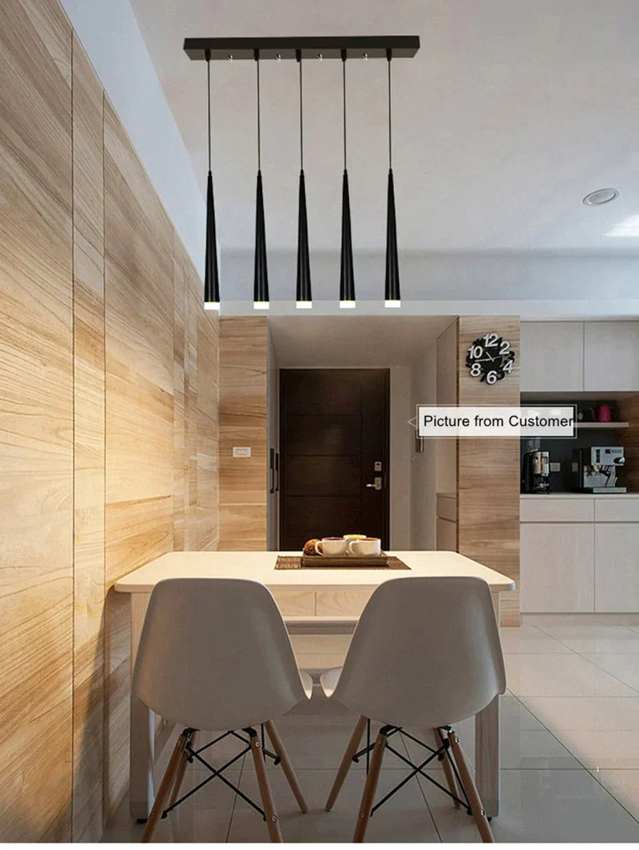 Novelty LED Pendant Lamp dimmable Lights Kitchen Island Dining Room Shop Bar Counter Decoration Cylinder Pipe Pendant Lights