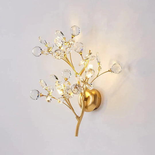 Post Modern Luxury Branch Style Crystal LED Wall Lamp