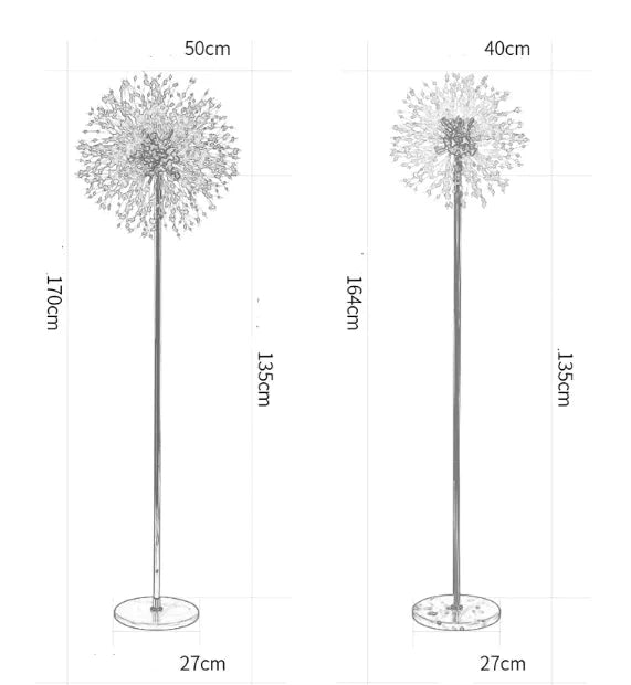 Post-modern Luxury Wind Floor Lamp Living Room Lamp Bedroom Study Vertical Table Lamp Luxury Dandelion Floor Lamp