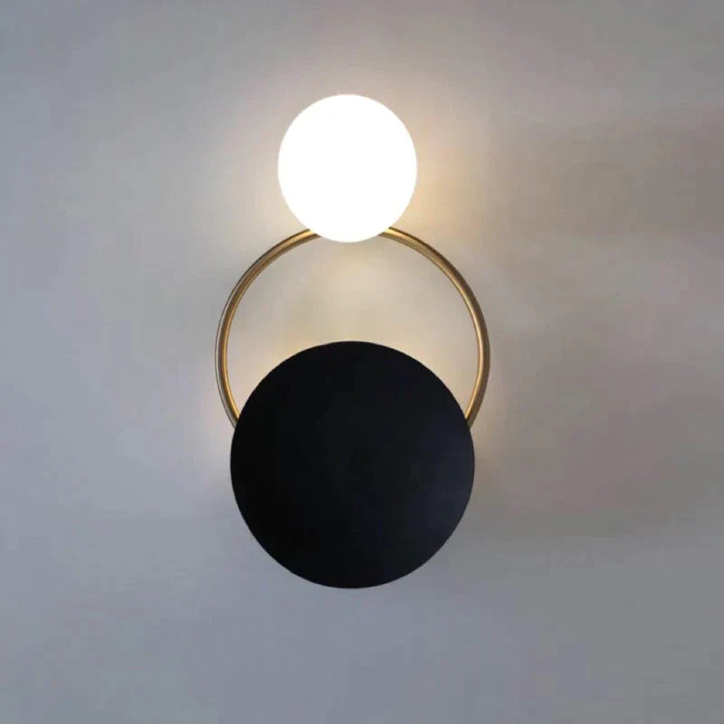 Post-Modern Personality Circle Copper Wall Lamp Creative Living Room Bedroom Hallway Hallroom Villa