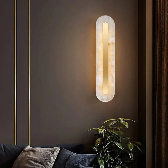 Postmodern Luxury Copper Marble Wall Lamp in Gold shade For Living Room Restaurant Bedroom Indoor Wall Lamp