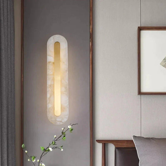 Postmodern Luxury Copper Marble Wall Lamp in Gold shade For Living Room Restaurant Bedroom Indoor Wall Lamp