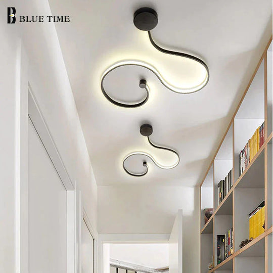 Simple Modern LED Ceiling Light Black&White Body  Lustres Led Ceiling Lamp Living Room Bedroom Beside room Luminaire