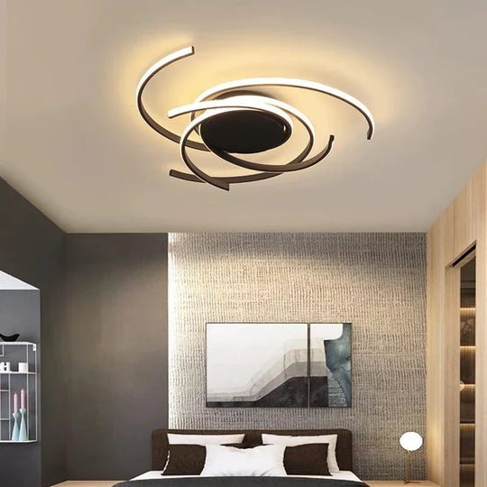 Creative Modern Led Ceiling Lights Living Room Bedroom Study Balcony Indoor Lighting Black White Aluminum Ceiling Lamp Fixture