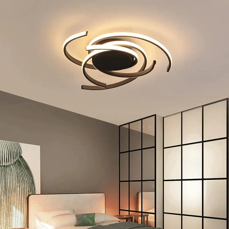 Creative Modern Led Ceiling Lights Living Room Bedroom Study Balcony Indoor Lighting Black White Aluminum Ceiling Lamp Fixture