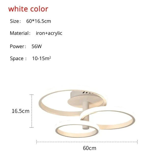 New Design LED Ceiling Light For Living Room Dining Bedroom White Coffee Finnished Indoor Home Lighting Fixture Lamparas De Techo