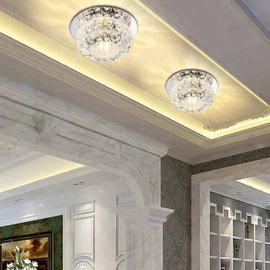 Nordic Modern Minimalist Aisle Light Entrance Lamp Led Crystal Ceiling Ceiling