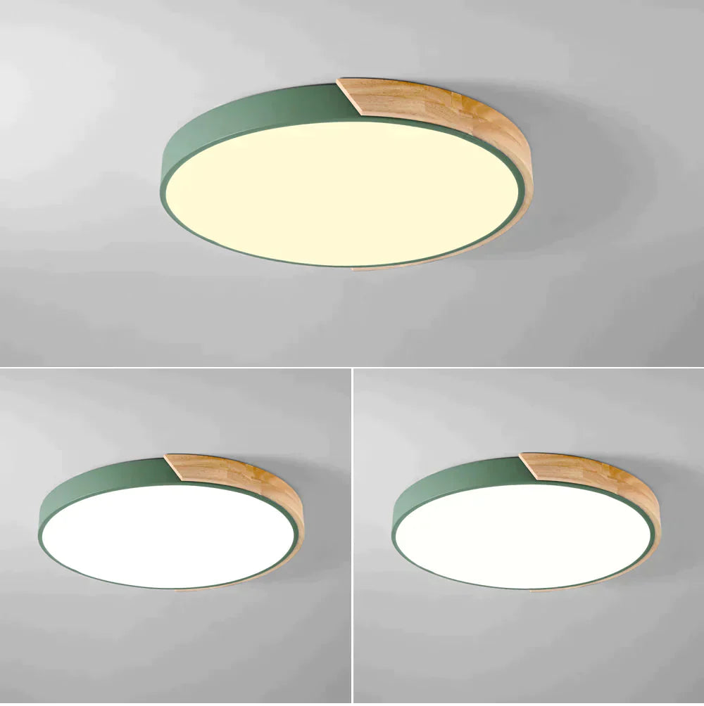 Colorful Nordic Wood Led Ceiling Lights