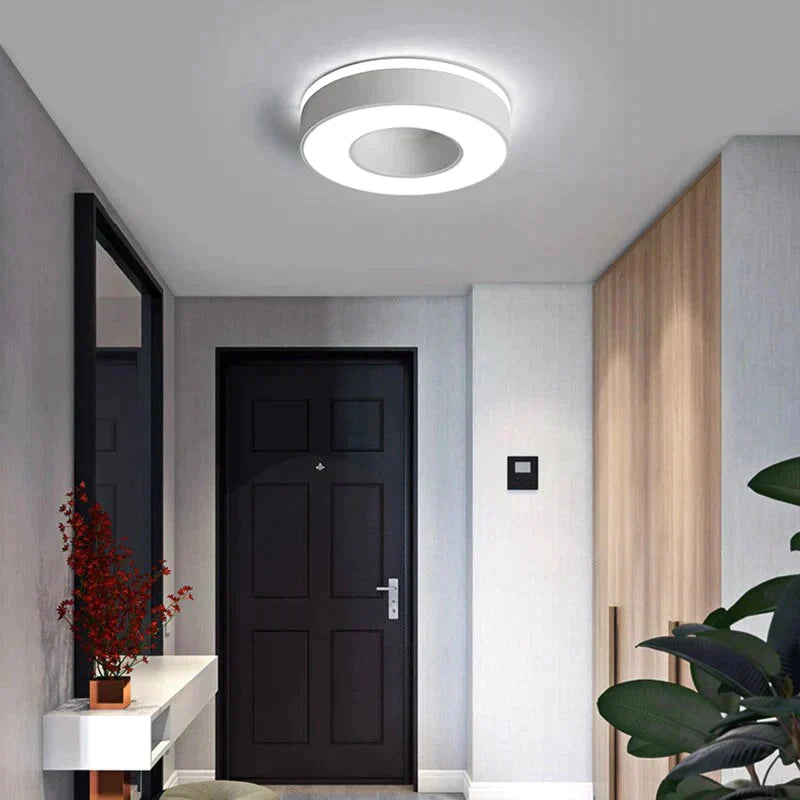 Diameter 240Mm Modern Led Chandelier For Holly Aisle Corridor Bedroom Black Or White