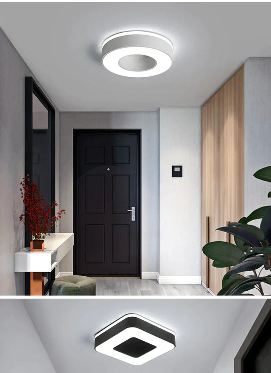 Diameter 240mm Modern LED Chandelier For Holly Aisle Corridor Bedroom Black Or White Square/Round/Triangle Led Chandelier