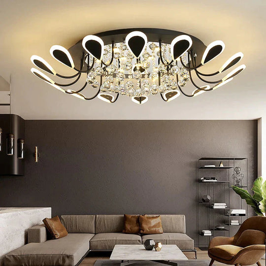 Crystal Modern Led Ceiling Lighst For Living Room Bedroom Study Room White/Black Color Ceiling Lamp Led Plafond