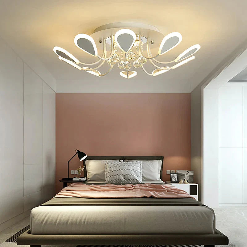 Crystal Modern Led Ceiling Lighst For Living Room Bedroom Study Room White/Black Color Ceiling Lamp Led Plafond