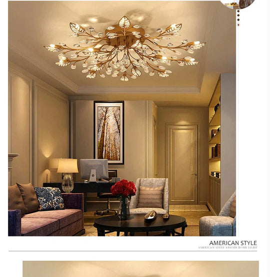 Modern Ceiling Light For Living Room Led Crystal Ceiling Lamp Bedroom Crystal Lamps Dining Gold Loft Lighting Crystal Fixtures