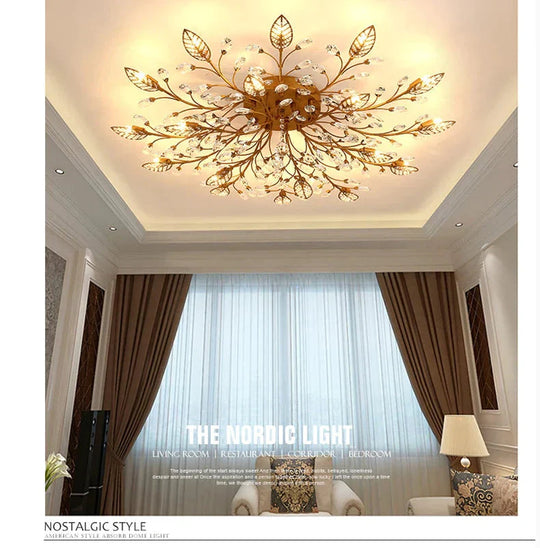 Modern Ceiling Light For Living Room Led Crystal Ceiling Lamp Bedroom Crystal Lamps Dining Gold Loft Lighting Crystal Fixtures