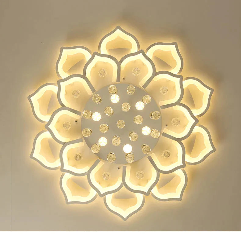 White Acrylic Modern Chandelier Lights For Living Room Bedroom Remote Control Led Indoor Lamp Home Dimmable Lighting Fixtures De