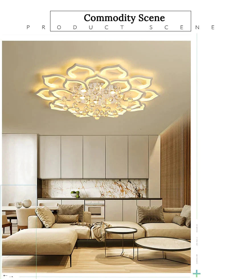 White Acrylic Modern Chandelier Lights For Living Room Bedroom Remote Control Led Indoor Lamp Home Dimmable Lighting Fixtures De