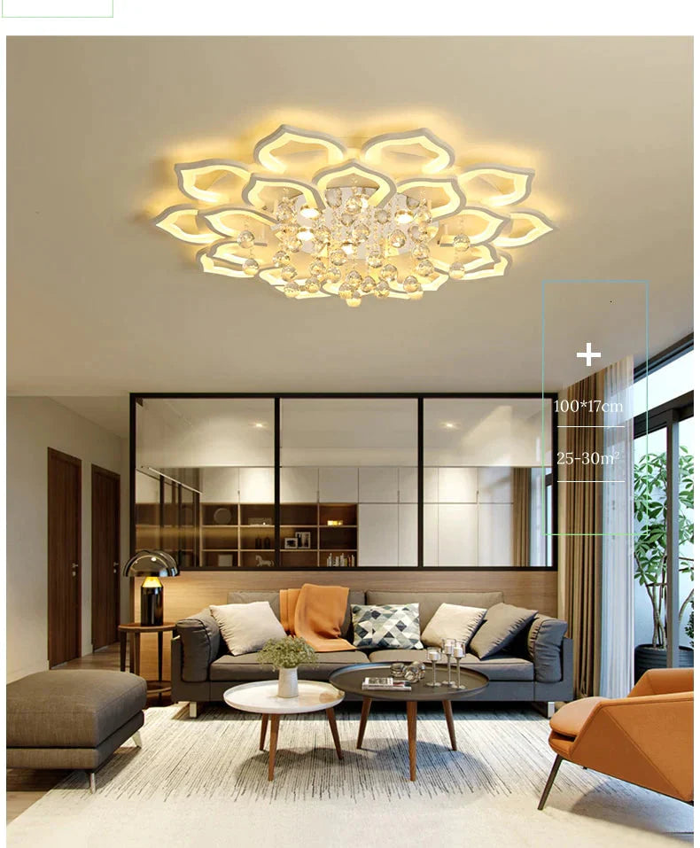 White Acrylic Modern Chandelier Lights For Living Room Bedroom Remote Control Led Indoor Lamp Home Dimmable Lighting Fixtures De