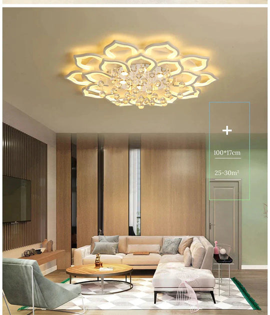 White Acrylic Modern Chandelier Lights For Living Room Bedroom Remote Control Led Indoor Lamp Home Dimmable Lighting Fixtures De