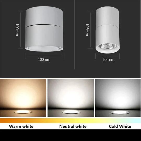 3W/5W/7W/10W12W Dimmable LED Surface Mounted Ceiling Lamp ,Foldable And  Rotatable COB Corridor Spot Wall Light