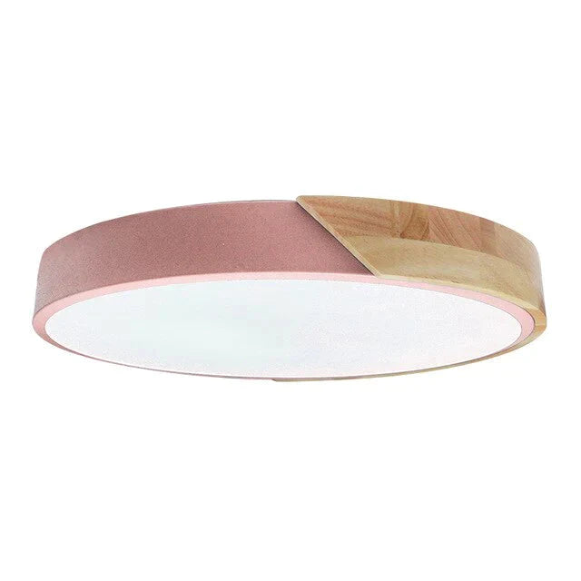 LED Discolor Ceiling Lamp Acrylic Wooden Round Multicolor 18W Ceiling Surface Mounted LED Lighting Fixtures