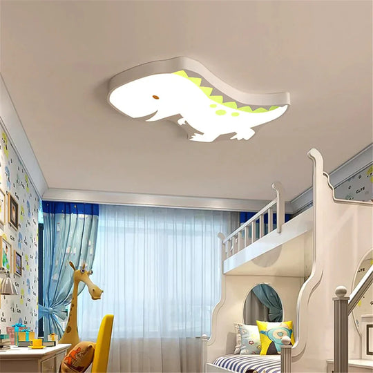 Novelty Dinosaur LED Ceiling Lights Iron Modern Lovely Children Baby Kids Bedroom Light Fixtures Colorful Lighting