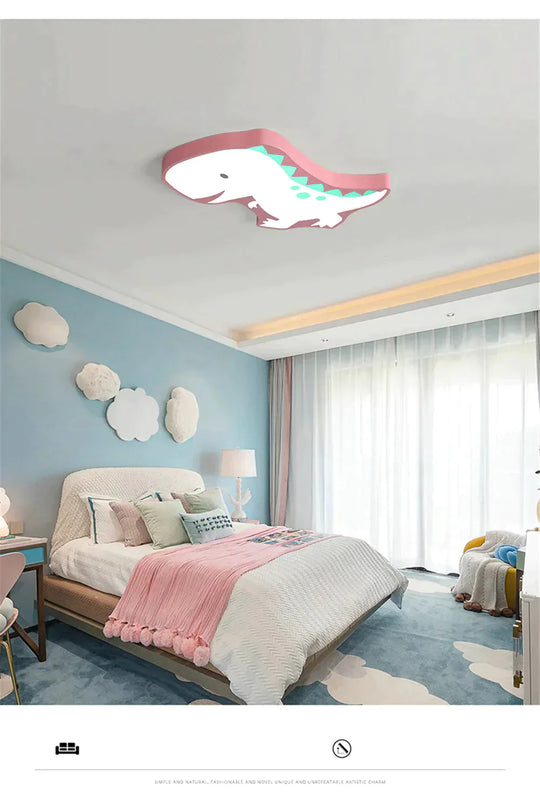 Novelty Dinosaur Led Ceiling Lights Iron Modern Lovely Children Baby Kids Bedroom Light Fixtures