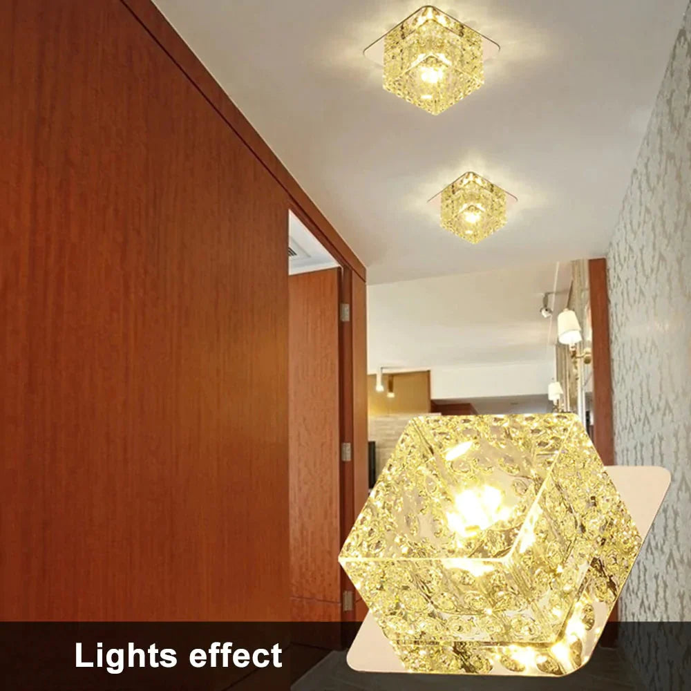 LED Ceiling Light Surface Mounted Crystal Aisle Lamp Lustre Modern Ceiling Lamp For Living Room Indoor Bedroom Corridor Entrance