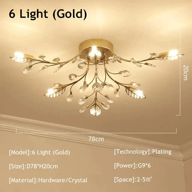 Modern Ceiling Light For Living Room Led Crystal Ceiling Lamp Bedroom Crystal Lamps Dining Gold Loft Lighting Crystal Fixtures