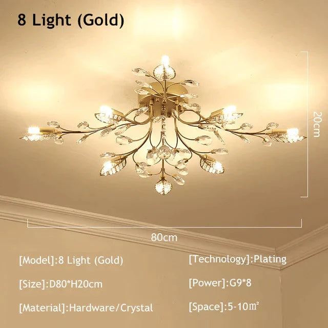 Modern Ceiling Light For Living Room Led Crystal Ceiling Lamp Bedroom Crystal Lamps Dining Gold Loft Lighting Crystal Fixtures