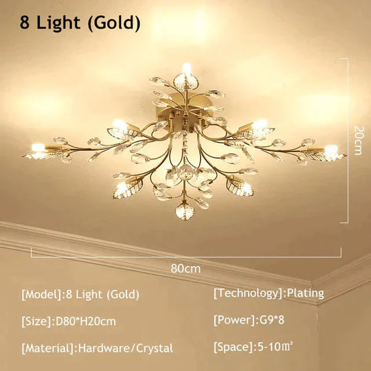 Modern Ceiling Light For Living Room Led Crystal Lamp Bedroom Lamps Dining Gold Loft Lighting