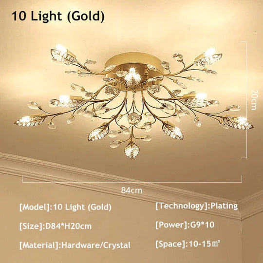 Modern Ceiling Light For Living Room Led Crystal Ceiling Lamp Bedroom Crystal Lamps Dining Gold Loft Lighting Crystal Fixtures