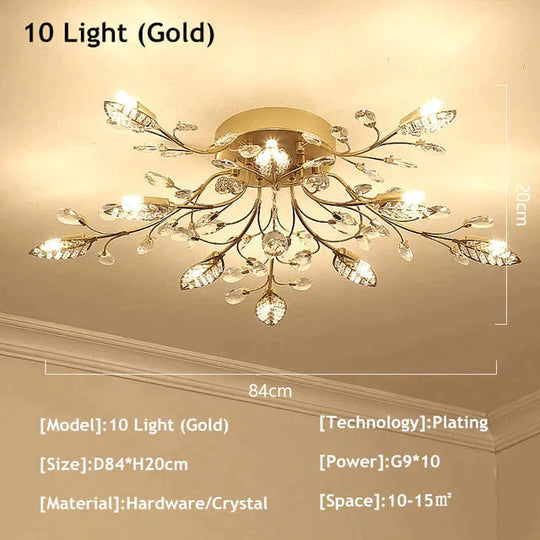 Modern Ceiling Light For Living Room Led Crystal Lamp Bedroom Lamps Dining Gold Loft Lighting