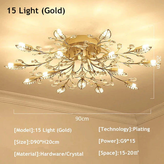 Modern Ceiling Light For Living Room Led Crystal Ceiling Lamp Bedroom Crystal Lamps Dining Gold Loft Lighting Crystal Fixtures