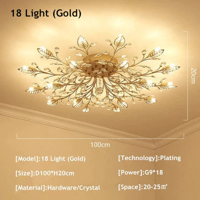 Modern Ceiling Light For Living Room Led Crystal Ceiling Lamp Bedroom Crystal Lamps Dining Gold Loft Lighting Crystal Fixtures