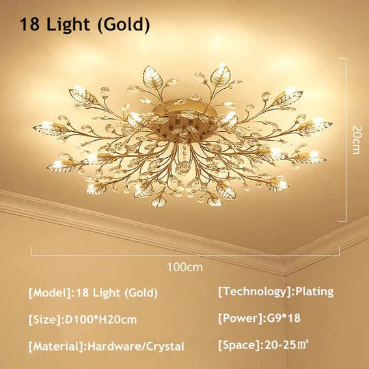 Modern Ceiling Light For Living Room Led Crystal Ceiling Lamp Bedroom Crystal Lamps Dining Gold Loft Lighting Crystal Fixtures