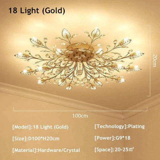 Modern Ceiling Light For Living Room Led Crystal Lamp Bedroom Lamps Dining Gold Loft Lighting