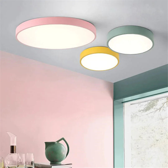 Ultrathin LED Modern Ceiling Light Circular Iron Acrylic Indoor Lamp Kitchen Bed Room Porch Decoration Light Fixture