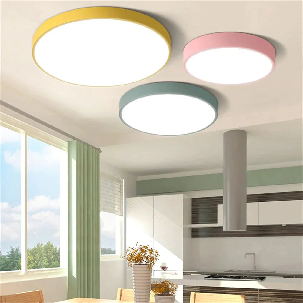 Ultrathin LED Modern Ceiling Light Circular Iron Acrylic Indoor Lamp Kitchen Bed Room Porch Decoration Light Fixture