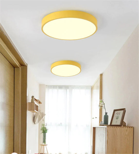 Ultrathin LED Modern Ceiling Light Circular Iron Acrylic Indoor Lamp Kitchen Bed Room Porch Decoration Light Fixture