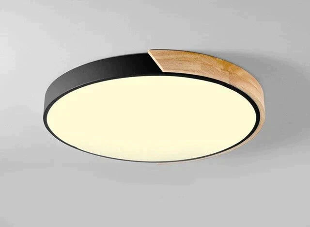 Nordic Fashion Simple Wooden Ceiling Lamps Colorful Round Aluminum Bedroom Living Room Light Fixture