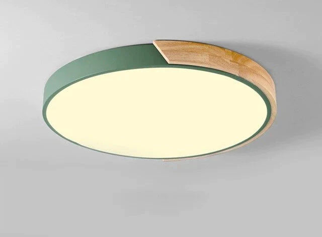 Nordic Fashion Simple Wooden Ceiling Lamps Colorful Round Aluminum Bedroom Living Room Light Fixture