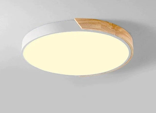 Nordic Fashion Simple Wooden Ceiling Lamps Colorful Round Aluminum Bedroom Living Room Light Fixture