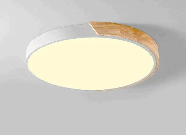 Nordic Fashion Simple Wooden Ceiling Lamps Colorful Round Aluminum Bedroom Living Room Light Fixture