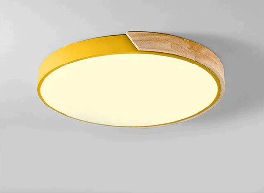 Nordic Fashion Simple Wooden Ceiling Lamps Colorful Round Aluminum Bedroom Living Room Light Fixture