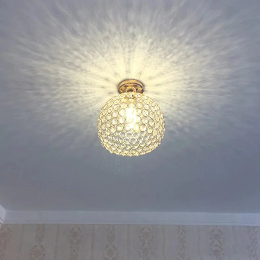 E27 Creative Crystal Minimalist Ceiling Light Simple Ceiling Lamp Bedroom Simple European Iron Lamp