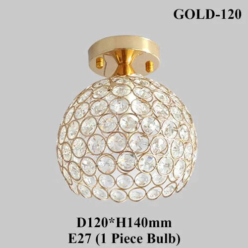 E27 Creative Crystal Minimalist Ceiling Light Simple Ceiling Lamp Bedroom Simple European Iron Lamp