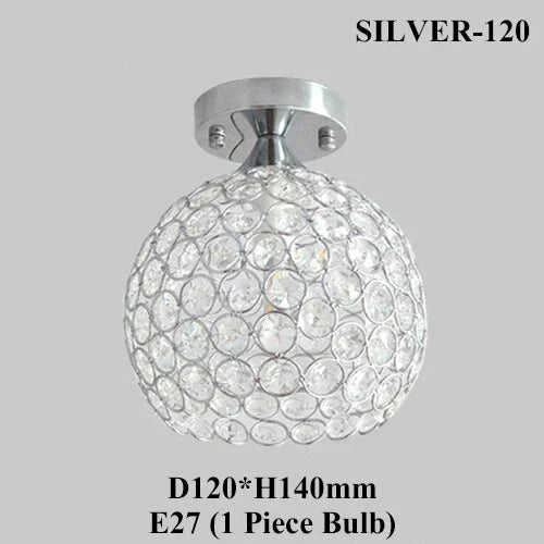 E27 Creative Crystal Minimalist Ceiling Light Simple Ceiling Lamp Bedroom Simple European Iron Lamp