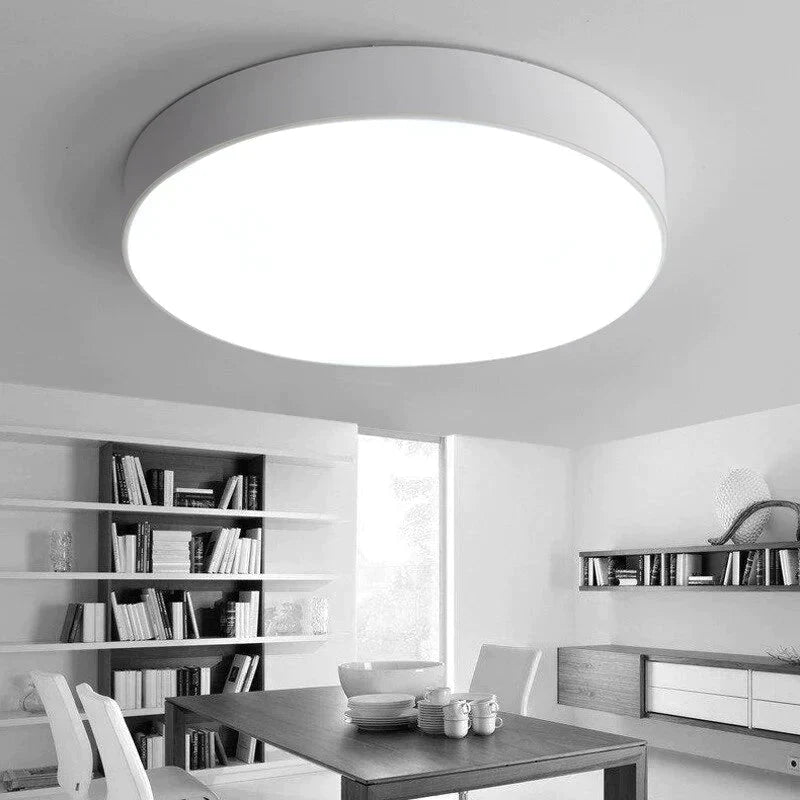 Modern Iron Round Black White LED Ceiling Lights for Living Room Bedroom Indoor Ceiling Lamps