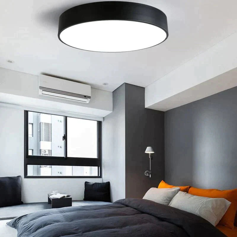 Modern Iron Round Black White Led Ceiling Lights For Living Room Bedroom Indoor Lamps