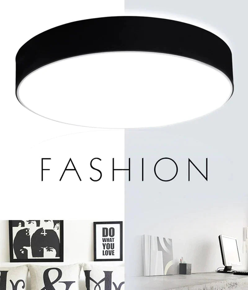 Modern Iron Round Black White LED Ceiling Lights for Living Room Bedroom Indoor Ceiling Lamps